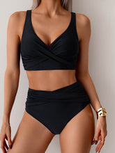 High Waisted Tummy Control Ruched Bikini Sets