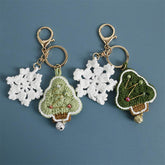 Hand Knitted Crochet Christmas Tree Bag Keychain