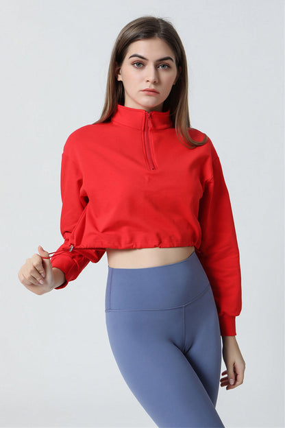 Half-Zip Stand-up Collar Sweatshirt - Stylish and Comfortable 