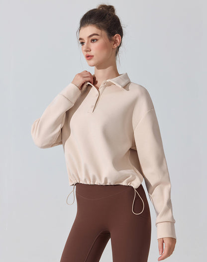 Polo Collar Casual Sports Sweatshirt
