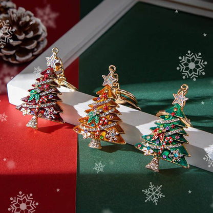 Christmas Tree Keychain Rhinestone Purse Charms