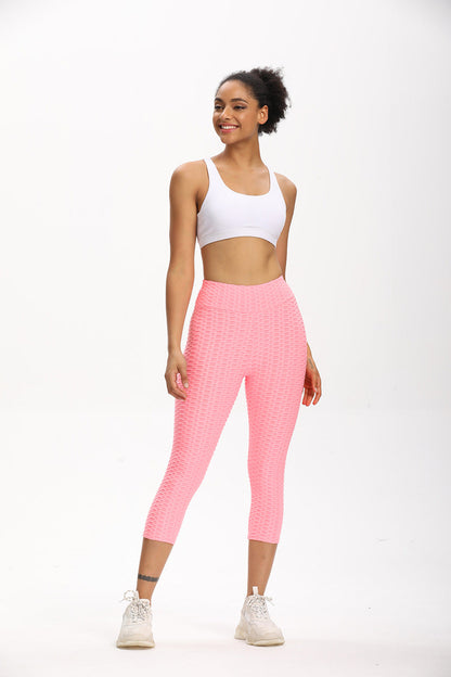 High Waisted Cropped Butt Lifting Leggings for All Day Comfort