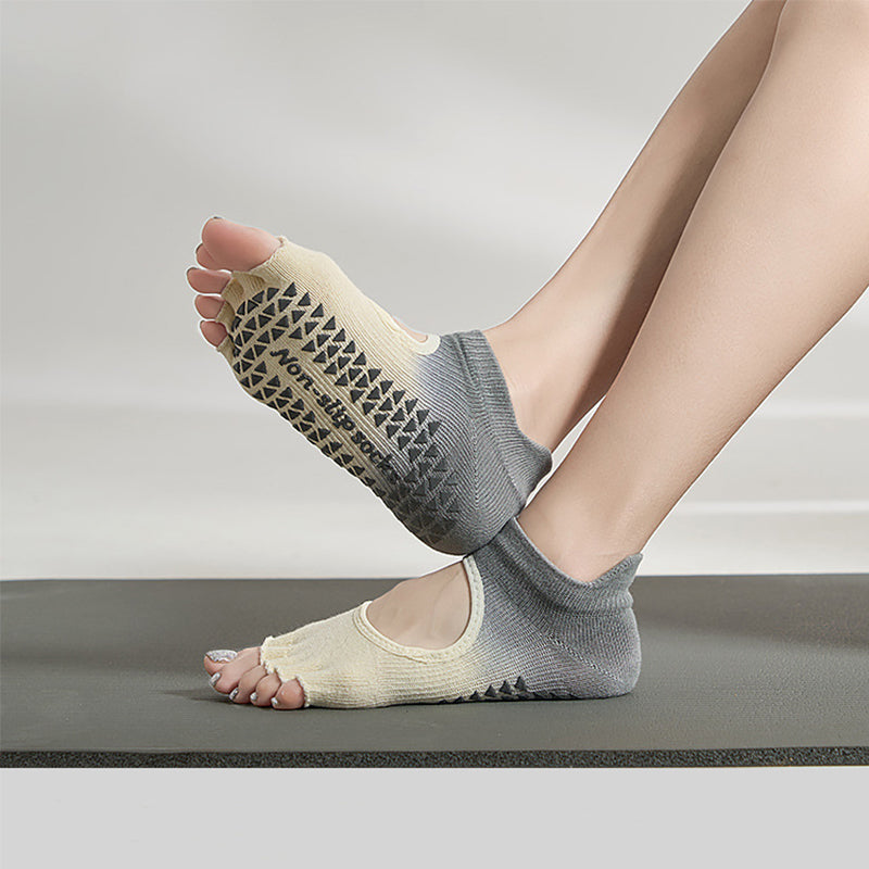 Five-toe Yoga Socks Non Slip Pilates Ankle Socks with Grips