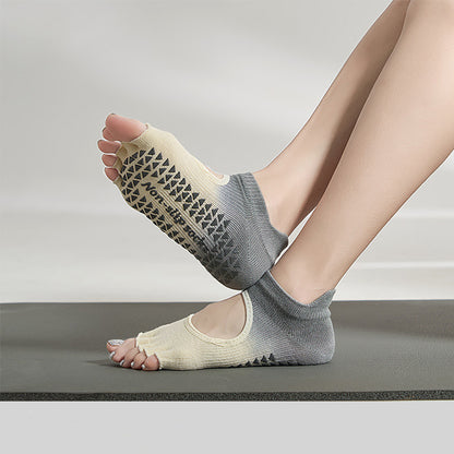 Five-toe Yoga Socks Non Slip Pilates Ankle Socks with Grips