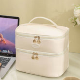 Portable PU Insulated Lunch Bag Double Layer Cooler Handbag