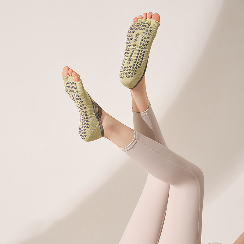 Crisscross Straps Yoga Socks Non Slip Five Toe Ballet Socks