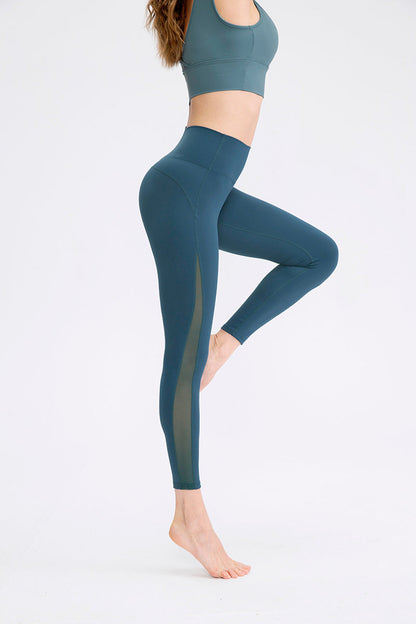 High Waist Workout Leggings with Mesh Inserts for Style and Comfort