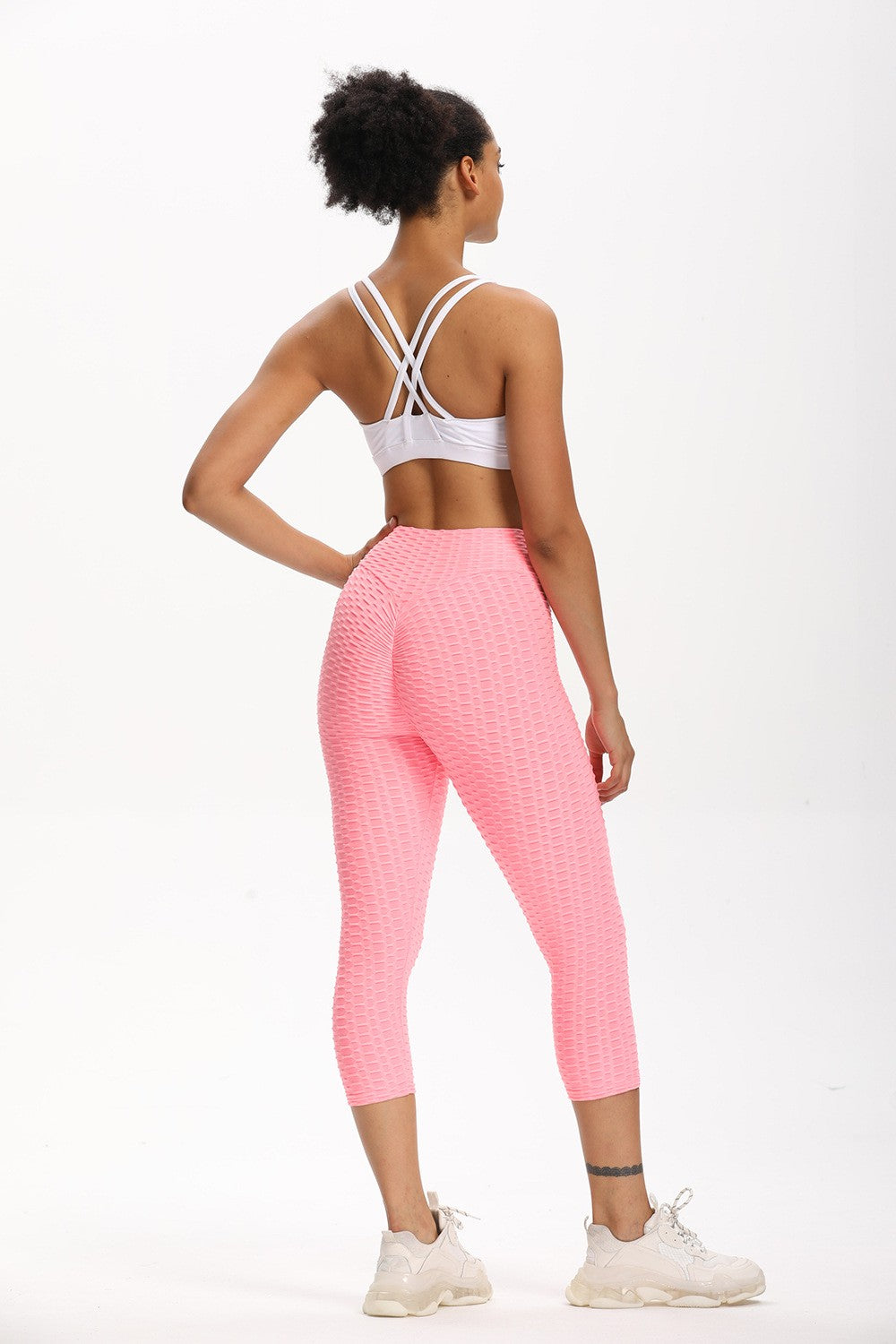 High Waisted Cropped Butt Lifting Leggings for All Day Comfort