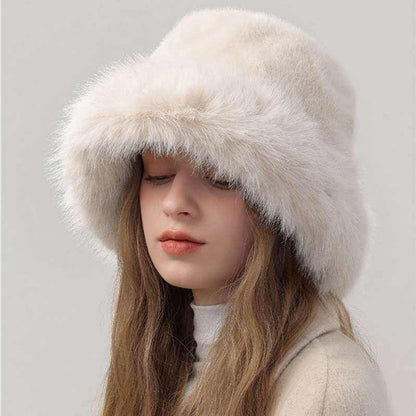 Plush Faux Fur Fluffy Bucket Hat | Luxuriously Cozy Winter Accessory