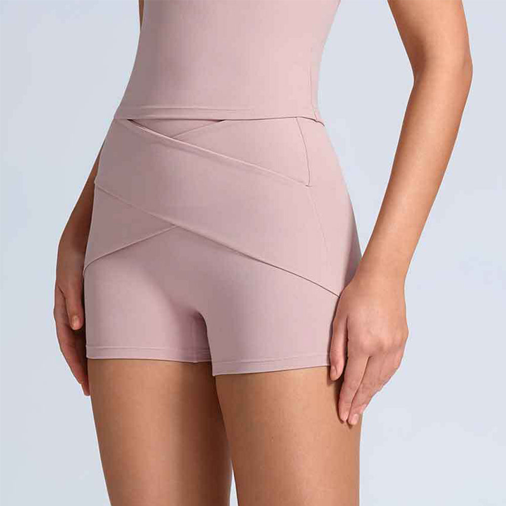 Cross High Waist Yoga Shorts Sport Athletic Gym Short
