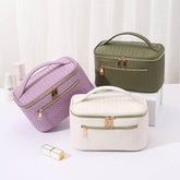 Large Portable Makeup Bag Leather Cosmetic Bag