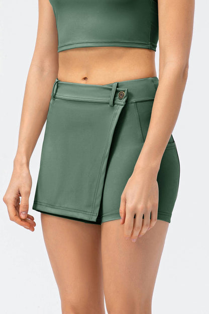 Mid-Waist Split Front Skort