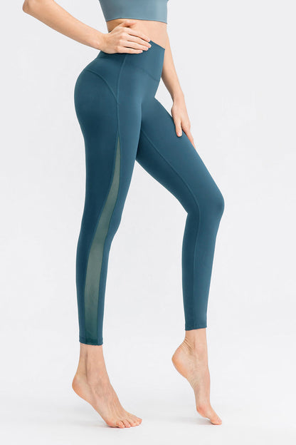 High Waist Workout Leggings with Mesh Inserts for Style and Comfort