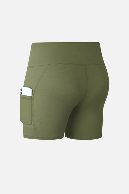 High-Rise Yoga Shorts with Pockets