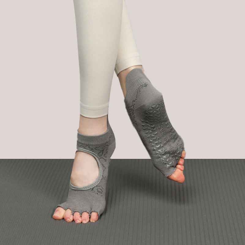 Grip Short Athletic Socks Non-Slip Five-Toe Yoga Socks