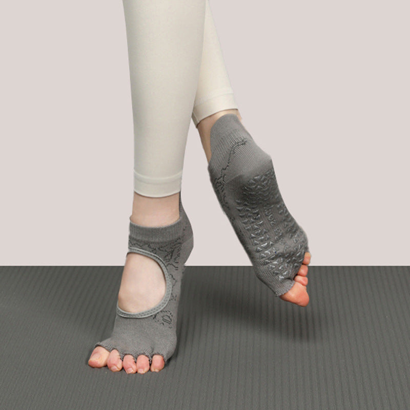 Grip Short Athletic Socks Non-Slip Five-Toe Yoga Socks