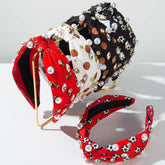 Sports Style Ball Twisted Headbands With Studded Beads and Diamonds
