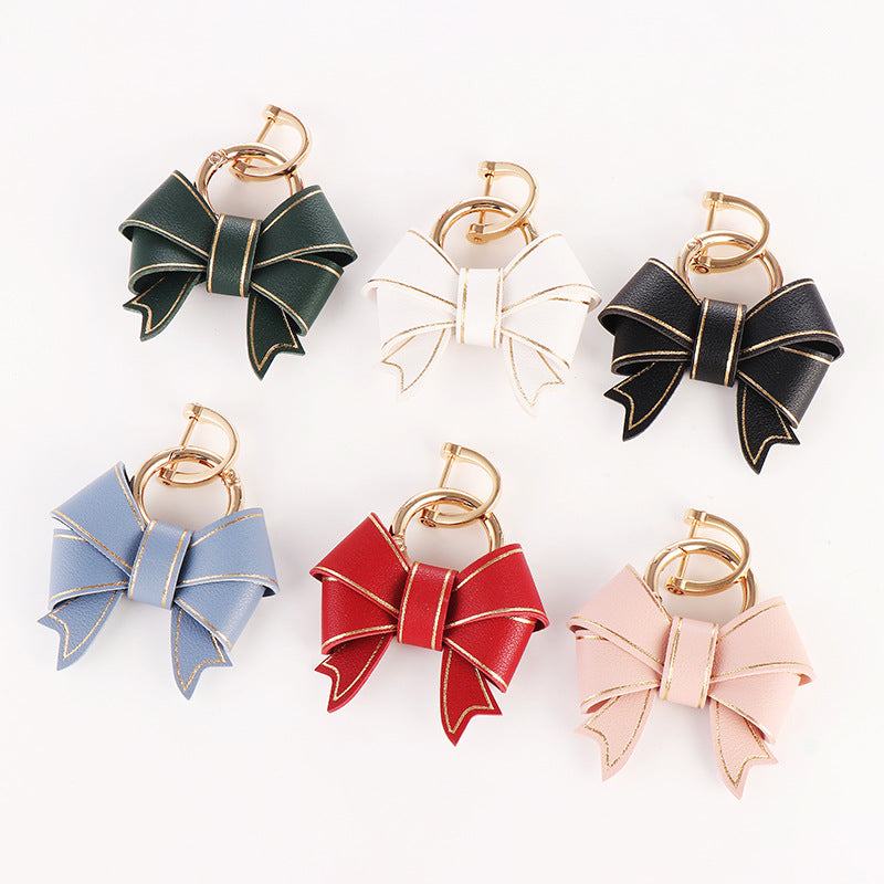 PU Leather Cute Bow Key Charm |  Perfect for Bag &amp; Key Decoration