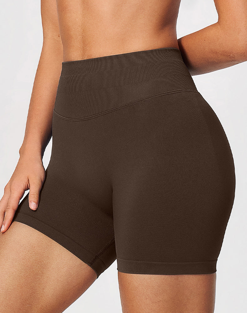 Ribbed High Waisted Seamless Workout Shorts