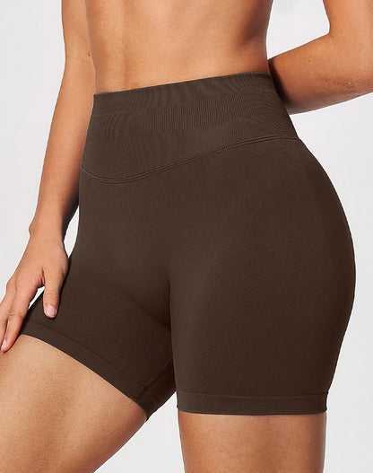 Ribbed High Waisted Seamless Workout Shorts