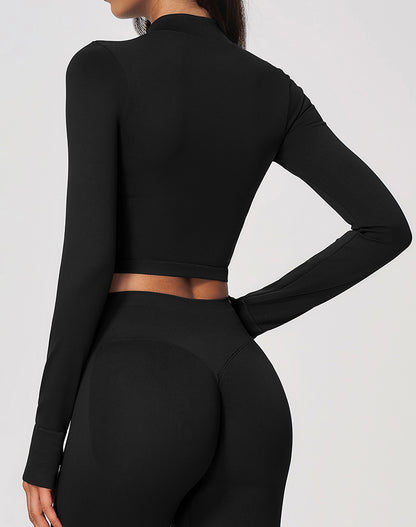 Zip Up Cropped Athletic Jackets