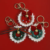 Handmade Woven Garland Keychain Crochet Christmas Pendants
