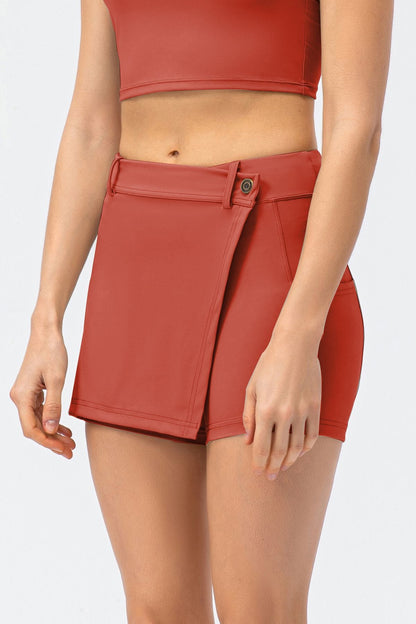 Mid-Waist Split Front Skort