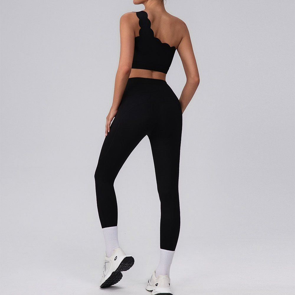 Activewear Sets with One Shoulder Sports Bra and Leggings