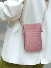 PU Leather Simple Woven Crossbody Bag