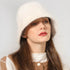Winter Furry Cloche Hat Fisherman Cap Soft Warm Bucket Hat -