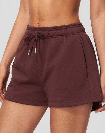 High Waist Loose Lounge Shorts with Pockets