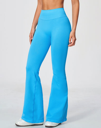 Ribbed High Waisted Seamless Workout Flare Pants
