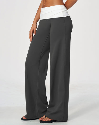 Fold Over Wide Leg Yoga Pants