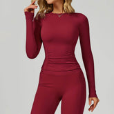 Long Sleeve Crew Neck T-Shirt Slim Fit Tops