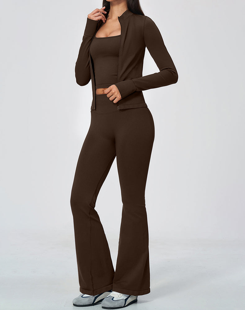 3-Piece Athletic Set with Tank Top, Jacket &amp; Pants