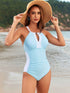 One Piece Color Block Swimsuit High Waisted Bathing Suit