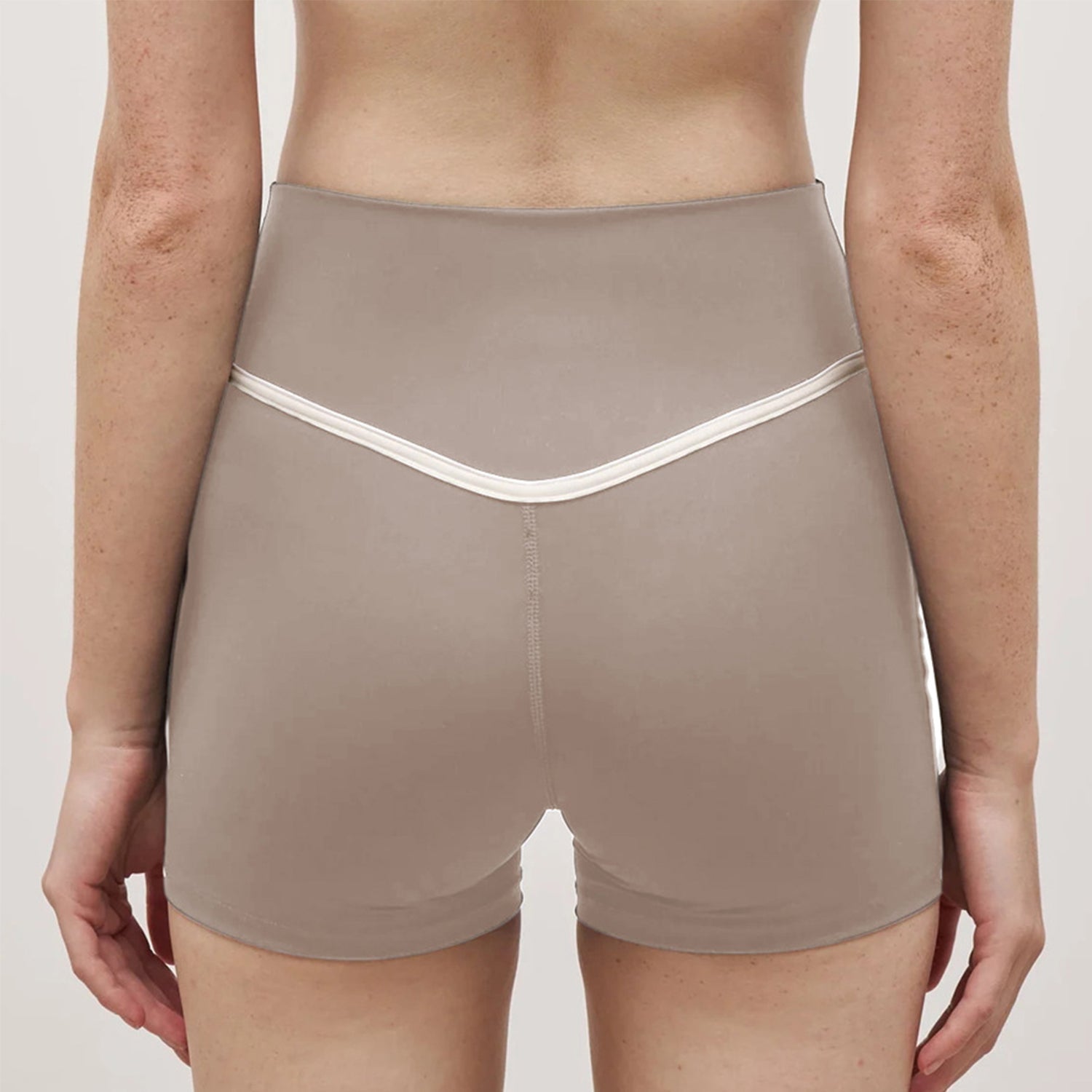 Color Block Biker Shorts V High Waisted Yoga Athletic Short