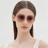 Elegant Rimless Cutting Lens Sunglasses