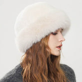 Faux Fur Winter Bucket Hat Fuzzy Fluffy Warm Hat