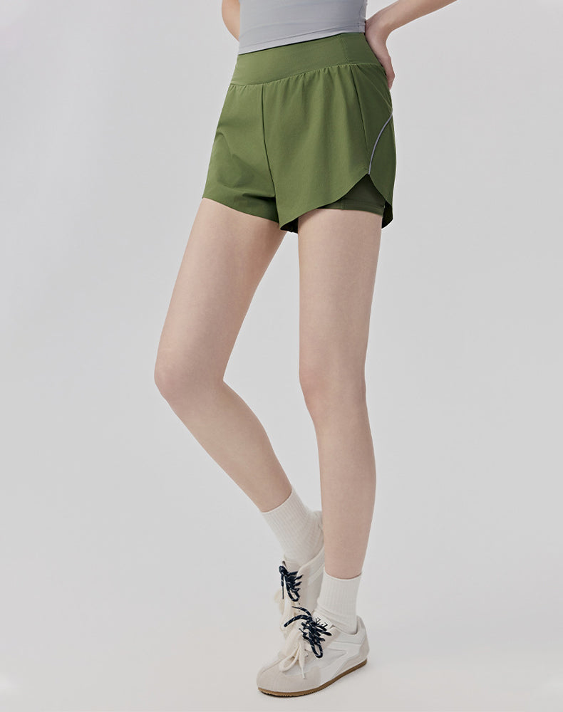 High Waisted Athletic Running Shorts with single Pocket