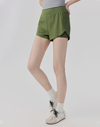 High Waisted Athletic Running Shorts with single Pocket