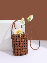 PU Leather Woven Mobile Phone Bag Shoulder Crossbody Bag