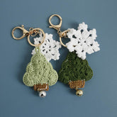 Hand Knitted Crochet Christmas Tree Bag Keychain