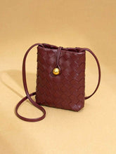 Woven Leather Cell Phone Purses Mini Crossbody Bag