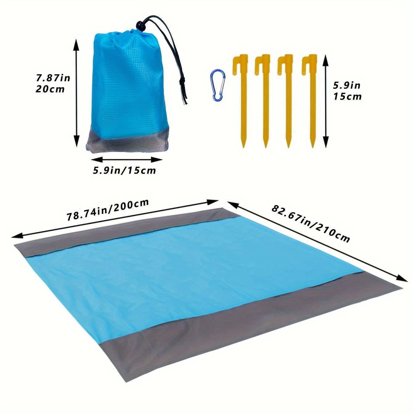 Striped Sand-Free Waterproof Beach Mat