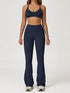 Activewear Set with Cross Back Sports Bra and Flared Pant