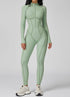 Long Sleeve Zip Front Sport Jumpsuits One Yoga Rompers