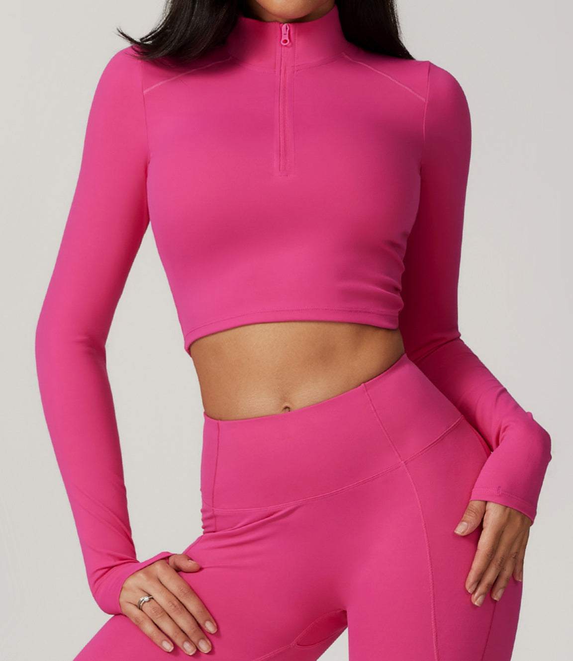 Zipper Yoga Long Sleeve T-Shirt | Sleek &amp; Functional Activewear