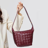 PU Woven Bucket Tote Handbag