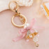 Cute Ribbon Umbrella Handbag Keychain with Bow and Pearl -